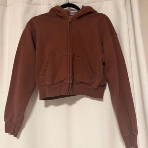 TNA Women's Brown Cropped Hoodie